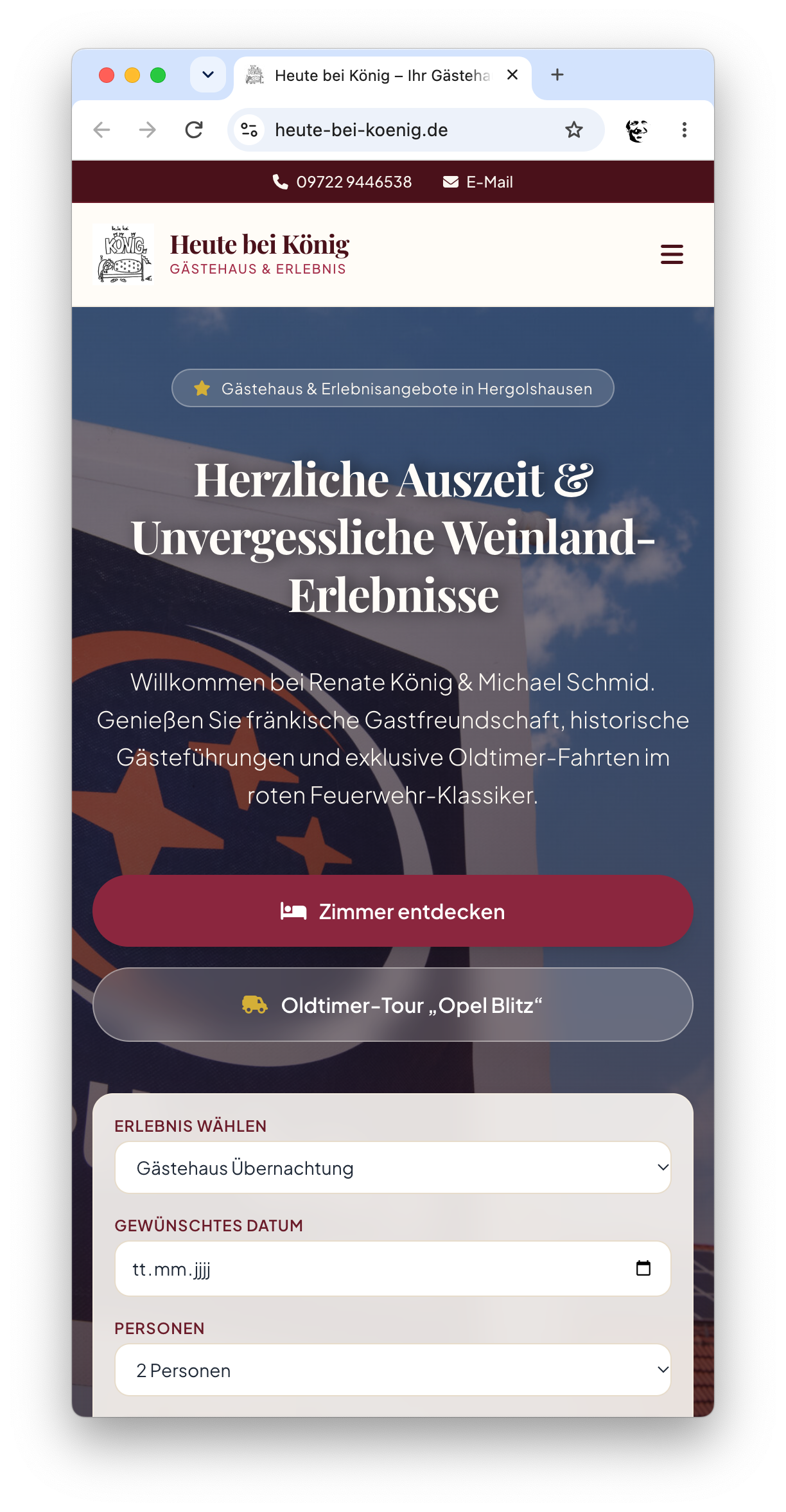 Startseite von Heute bei König auf dem Smartphone